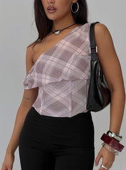 Amabelle Corset Draped Top Multi Plaid