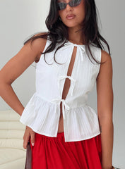 Rosellah Tie Up Top White
