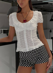 Caryann Frill Blouse Top White