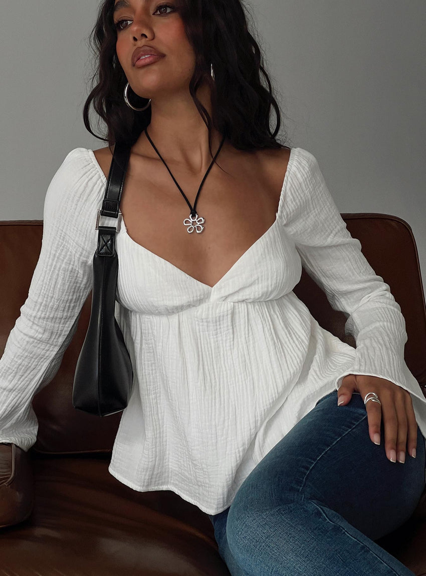 Khalea Long Sleeve Top White