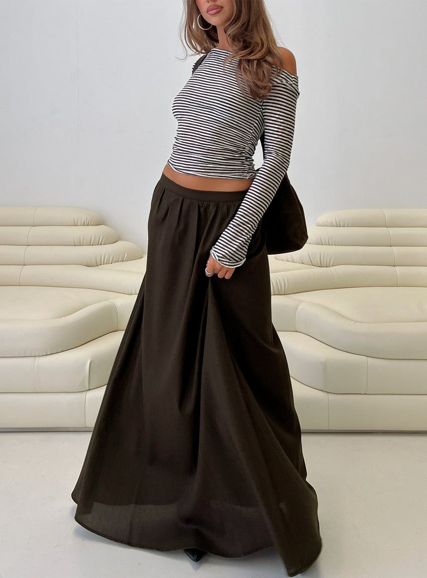 Hallee Maxi Skirt Brown