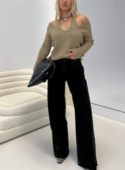 Darla Low Rise Straight Leg Jeans Washed Black