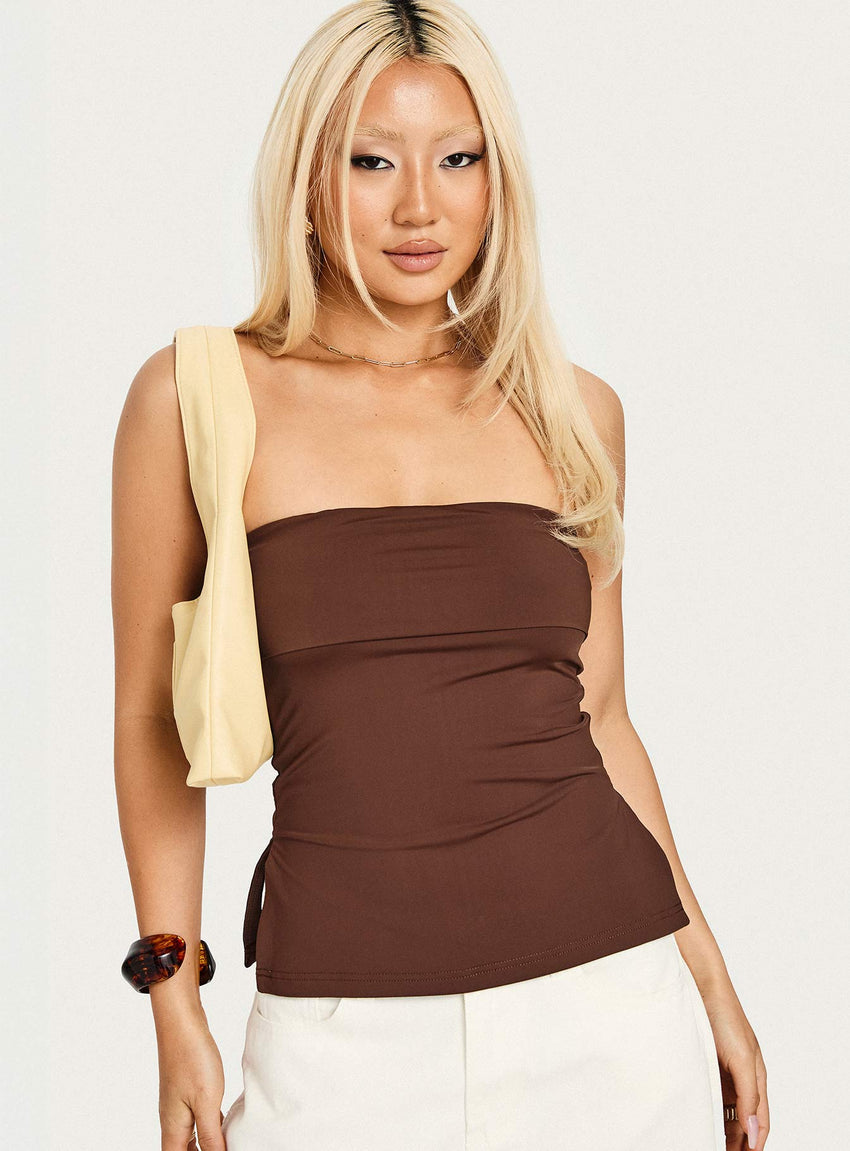Strutter Strapless Top Chocolate