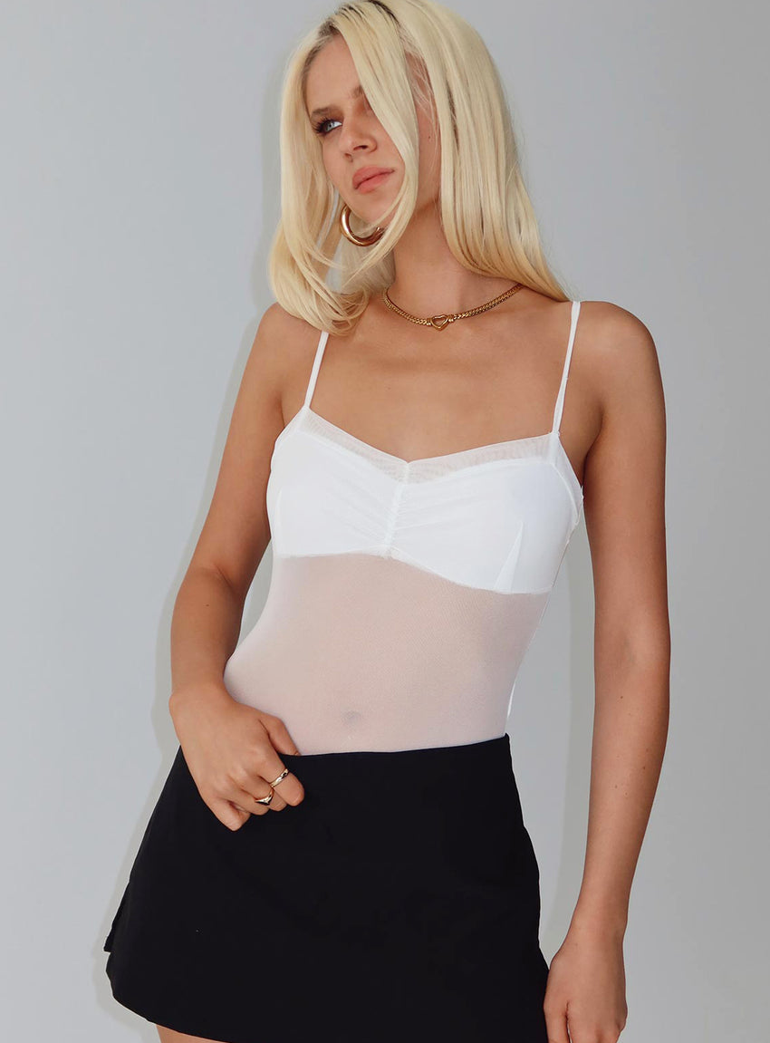 In The Club Bodysuit White