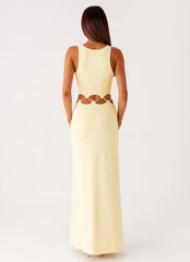 Dreamboat Beaded Maxi Dress - Yellow