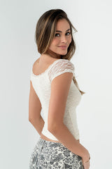 Celia Lace Top In Cream - Final Sale