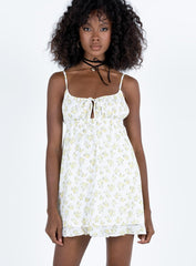 Empress Of Love Mini Dress Yellow Floral