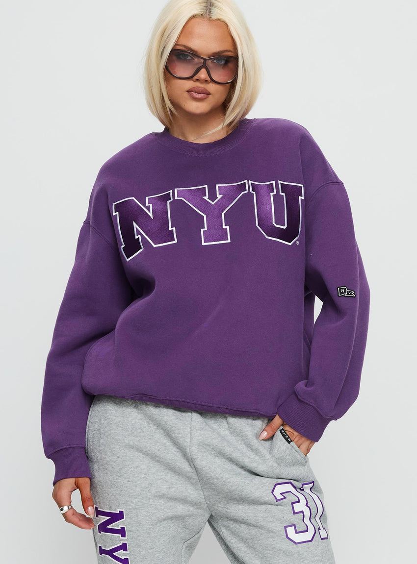 NYU Offside Crewneck Sweatshirt Purple