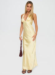 Good For You Halter Maxi Dress Lemon
