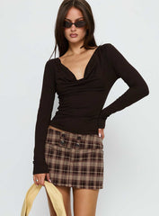 Strikes Again Skort Brown Check