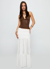 Emanuella Lace Maxi Skirt White