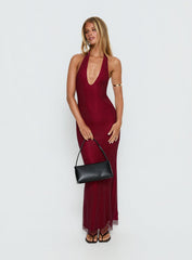 Earls Halter Maxi Dress Red