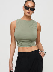 Hold Em High Neck Top Green