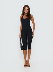 Daily Define 3/4 Capri Jumpsuit Black