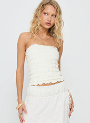 Jullian Strapless Textured Top Ivory
