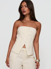 Lavish Living Strapless Top Cream Petite