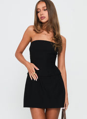 Nutmeg Strapless Mini Dress Black