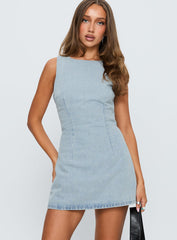 Ainsleigh Shift Denim Romper Light Wash