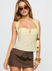 Isabetta Halter Top Lemon