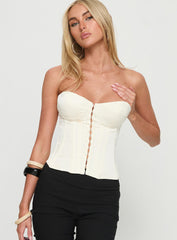 Afelia Strapless Corset Top Cream