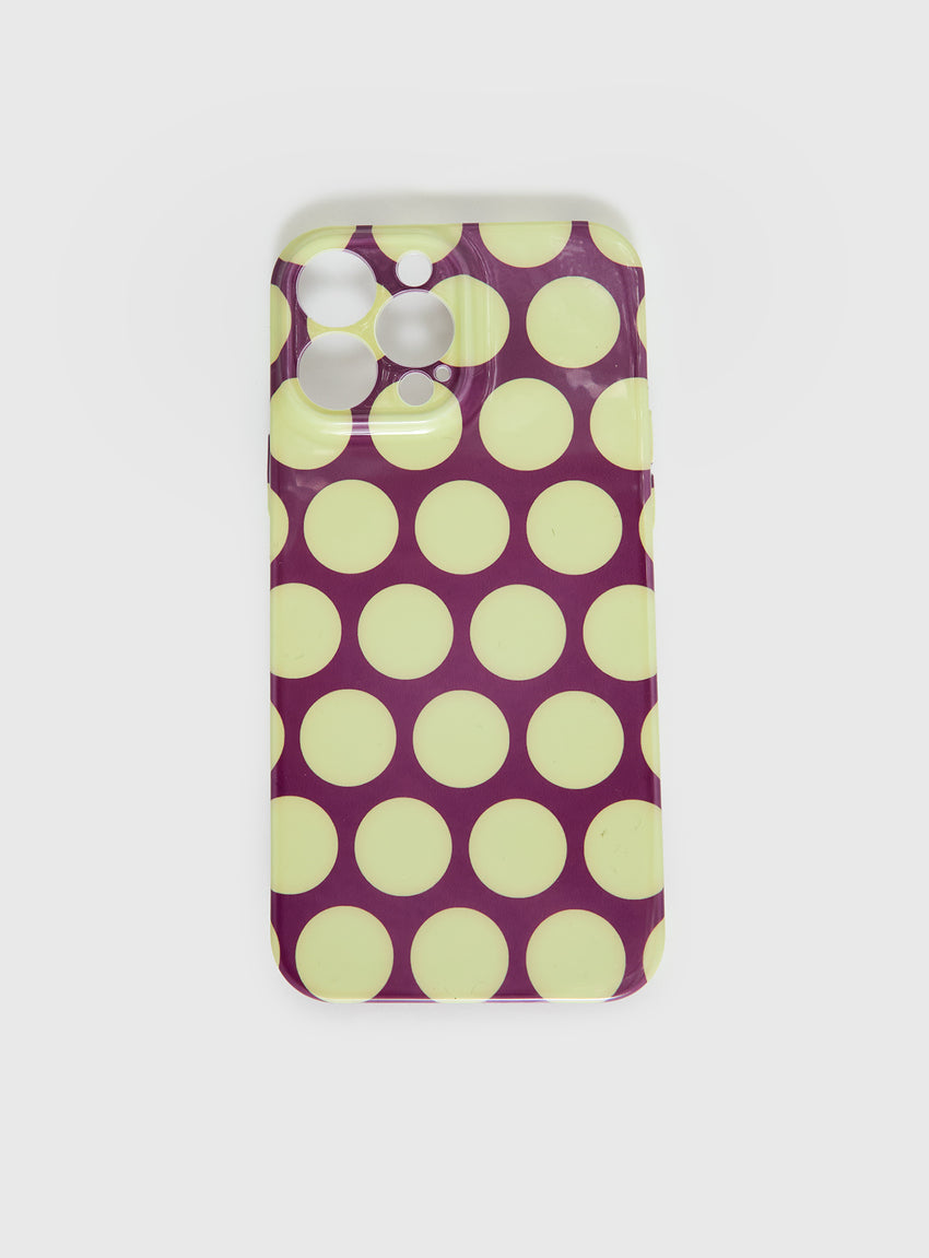 Evyna iPhone Case Yellow / Plum Polka Dot