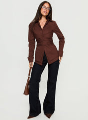 Shapeshifter Twist Long Sleeve Shirt Chocolate