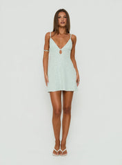Feel The Vibrations Sequin Mini Dress Blue