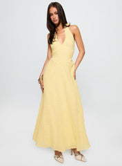 Summer State Halter Maxi Dress Yellow