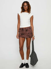 Piazia mini skirt Brown Floral