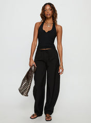 Triffid Barrel Leg Pants Black