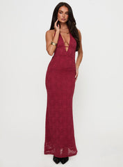 Karmyn Plunge Maxi Dress Red