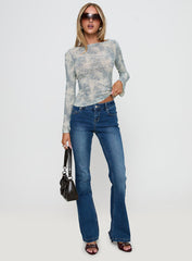 Let It Happen Boat Neck Long Sleeve Top Leopard