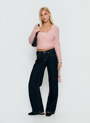 Tonee Wrap Knit Cardigan Pink