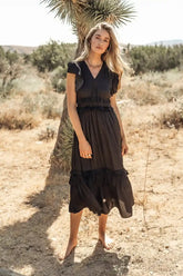 Willa Ruffle Dress in Black - FINAL SALE