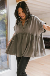 Niki Exposed Seam Top in Sage - FINAL SALE