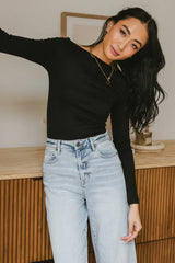 Luna Ruched Top In Black - Final Sale