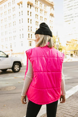 Caelan Puffer Vest In Pink - Final Sale