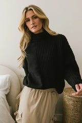 Catherine Turtleneck Sweater In Black - Final Sale