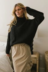 Catherine Turtleneck Sweater In Black - Final Sale