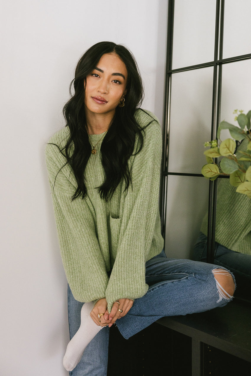 Aliyah Knit Sweater in Green - FINAL SALE