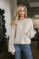 Aliyah Knit Sweater In Taupe - Final Sale