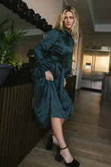 Ariana Zebra Midi Dress In Teal - Final Sale