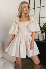 Litzy Mini Dress in Beige - FINAL SALE