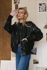 Call Me Back Vegan Jacket In Black - Final Sale