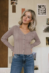 Lucia Cardigan In Taupe - Final Sale