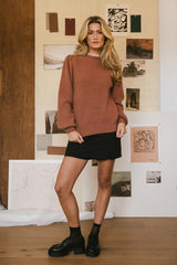 Amber Knit Sweater In Brick - Final Sale