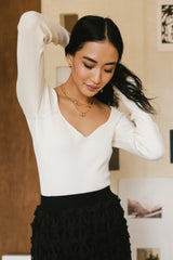 Nyla Ribbed Sweater In Cream - Final Sale