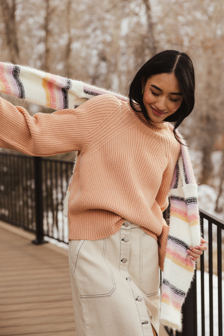 Paige Mock Neck Sweater in Orange - FINAL SALE