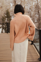 Paige Mock Neck Sweater In Orange - Final Sale