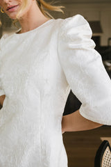 Kaylee Brocade Dress In Cream - Final Sale